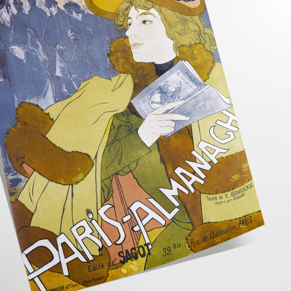 Vintage illustration of Paris with black and blue tones