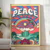 Abstract design featuring swirling blue and purple shapes with a groovy style - in a bright minimalist room with a plant and an armchair