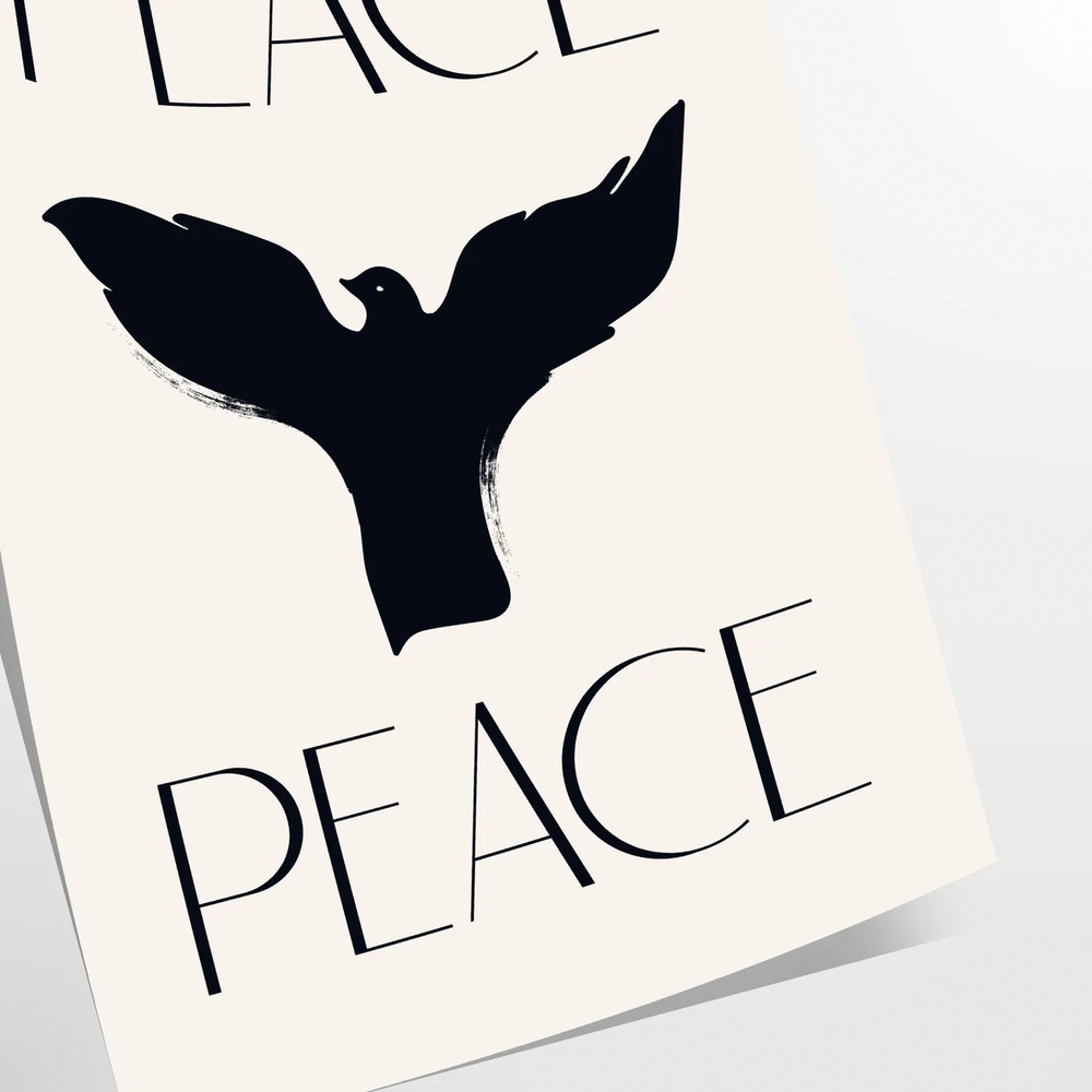 Abstract representation of peace with gray and black tones