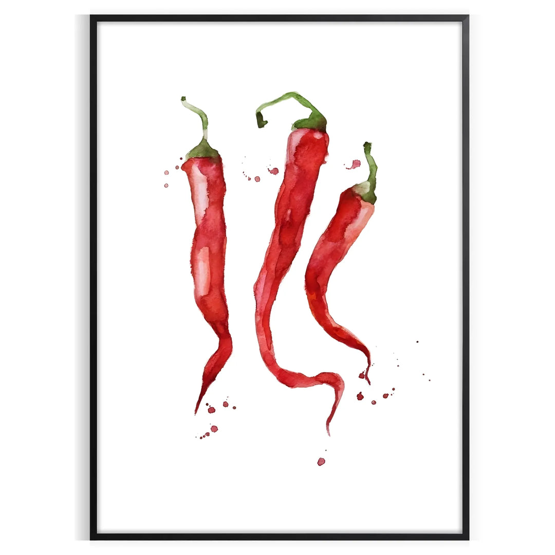 A colorful pepper illustration with rich brown and green tones