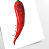 Ein farbenfrohes Küchenbild mit roten und grünen Paprika in modernem Stil