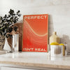 Abstract design with motivational text in orange and red hues - styled on a counter with eucalyptus and a bowl of lemons