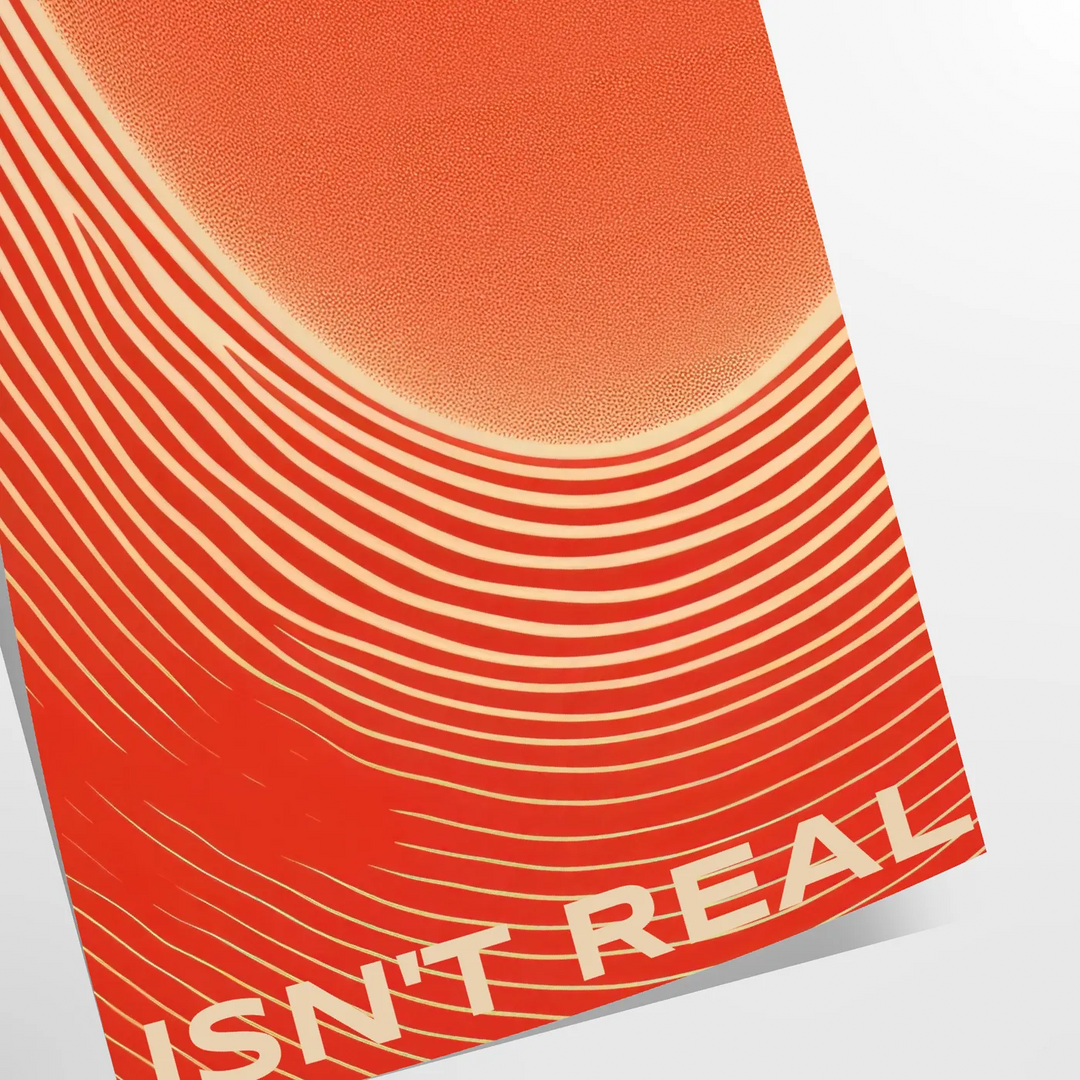 Abstract design with motivational text in orange and red hues