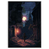 Pixel art depicting a vibrant green and black landscape with retro elements - in a black frame