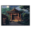 Pixel art depicting a cosmic scene with green and gray tones - in a black frame