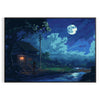Colorful pixel art depicting a cosmic scene with stars and planets - in a black frame