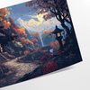 Pixel art design featuring green and blue hues with retro elements - as a rolled, unframed print