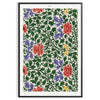 Illustrazione di pianta verde lussureggiante con accenti arancioni caldi - in una cornice nera