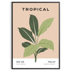 A botanical illustration featuring various green plants on a textured gray background - in a black frame