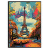 Colorful pop art design featuring bold green and yellow elements - in a black frame