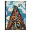 Colorful pop art design featuring abstract shapes and modern elements - in a black frame