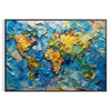 Colorful pop art design featuring bold green and blue hues - in a black frame