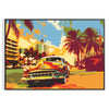 Bold pop art design featuring striking black and orange colors - in a black frame
