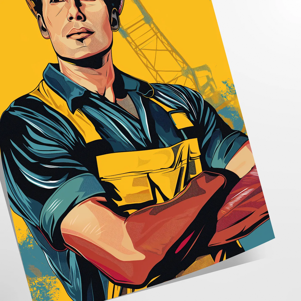 Colorful pop art design featuring a burst of green and yellow tones