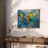 Colorful pop art design featuring bold green and blue hues - styled on a counter with eucalyptus and a bowl of lemons