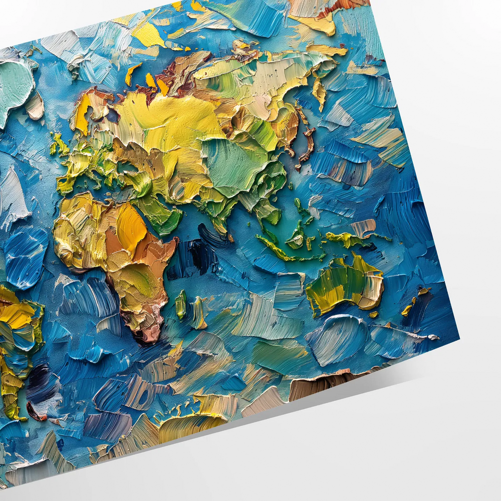 Colorful pop art design featuring bold green and blue hues