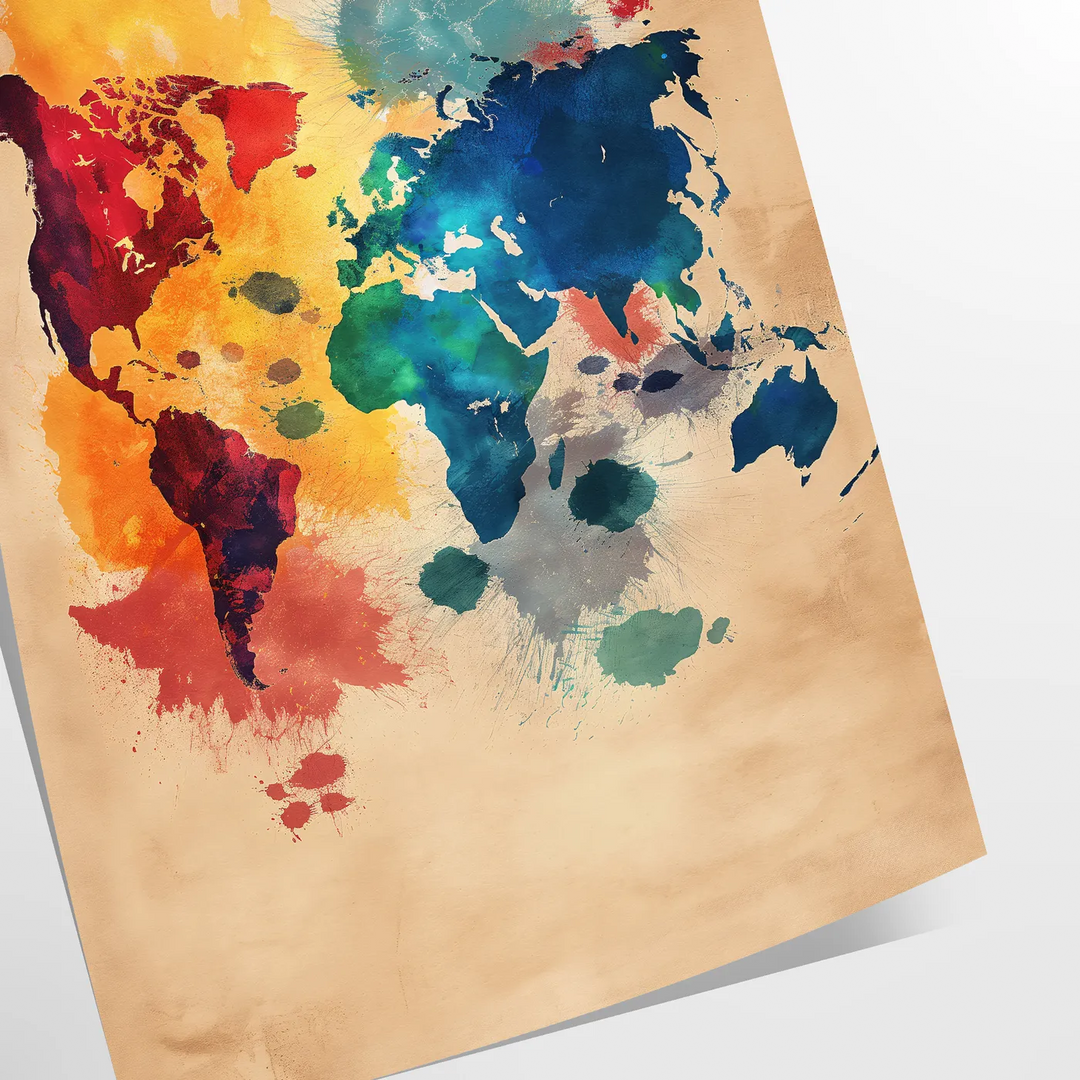 Pop Art poster featuring a dynamic space scene with rich brown and vivid orange tones - as a rolled, unframed print