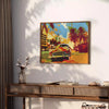 Bold pop art design featuring striking black and orange colors - styled on a counter with eucalyptus and a bowl of lemons