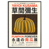Yellow and orange pumpkin with polka dots by Yayoi Kusama - in a black frame