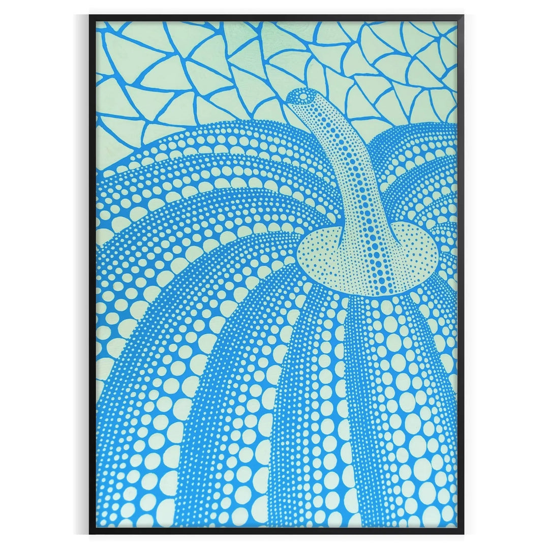Colorful pumpkin pattern with polka dots by Yayoi Kusama