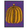 Colorful pumpkin pattern with polka dots by Yayoi Kusama - in a black frame