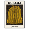A pumpkin with polka dots in Yayoi Kusama's signature style, orange and black colors - in a black frame