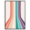 Design abstrato colorido apresentando um espectro de arco-íris em fundo cinza - numa moldura preta
