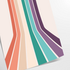 Design abstrato colorido apresentando um espectro de arco-íris em fundo cinza - como impressão enrolada, sem moldura