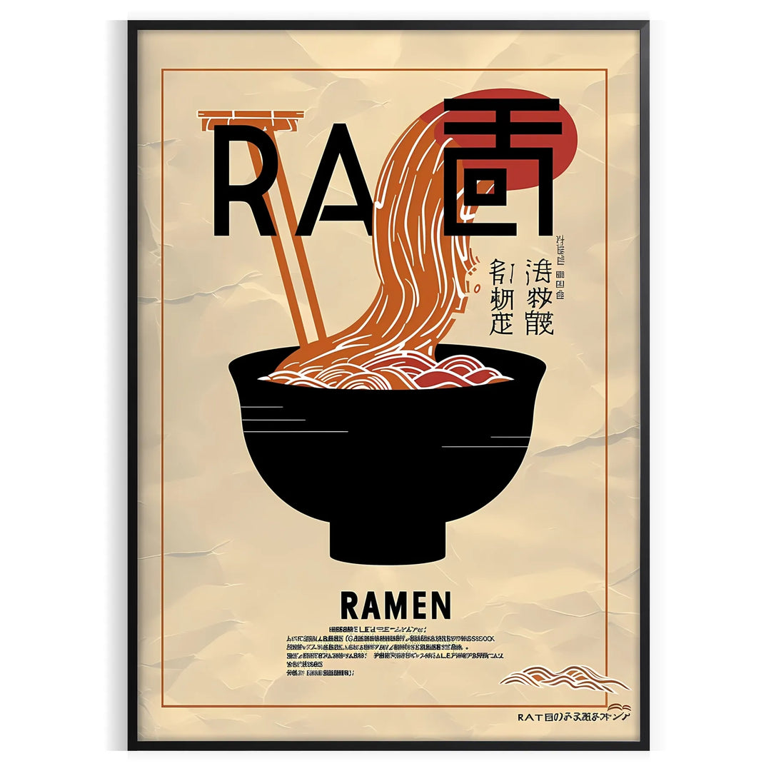 Illustration of a ramen kitchen with black and brown tones