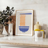 Illustration of a ramen kitchen with orange and gray tones - styled on a counter with eucalyptus and a bowl of lemons