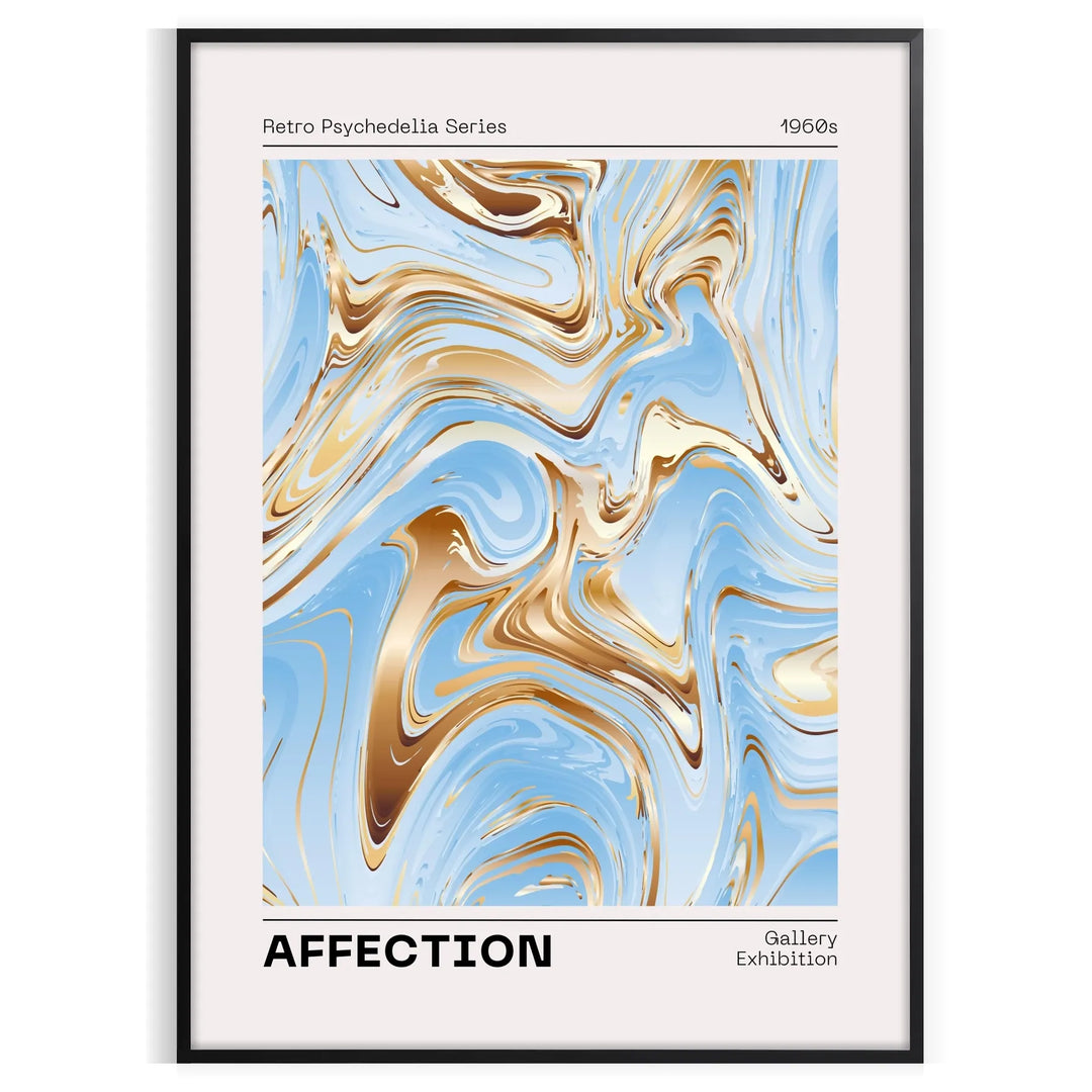 Retro-style poster featuring a surreal eye with green and black hues - in a black frame
