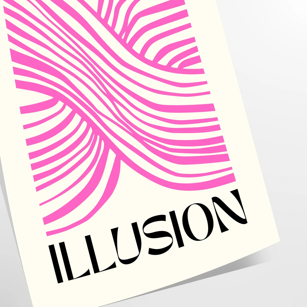 Retro-style poster featuring abstract shapes in gray and black