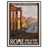 Póster de viaje que presenta Roma con una paleta de colores verde y negro - en un marco negro