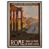 Illustration of Rome's skyline with rich brown and green tones - in a black frame
