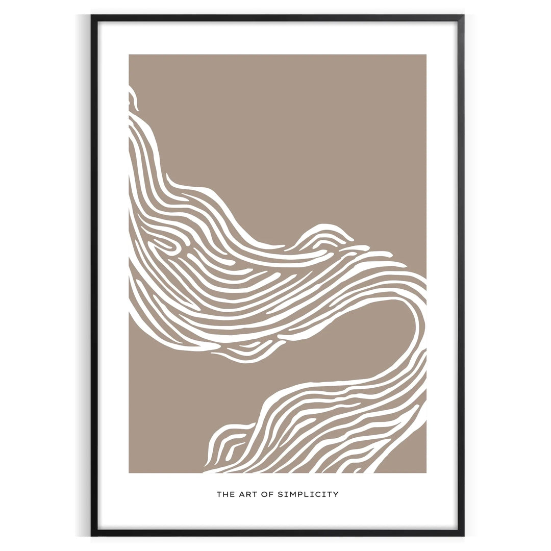 Abstract boho art featuring unique shapes in earthy tones