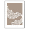 Abstract boho art featuring unique shapes in earthy tones - in a black frame