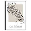 Intricate boho shapes in earthy tones on a textured background - in a black frame