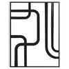 Abstract shapes in black and blue with a boho style - in a black frame