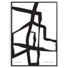 Abstract boho shapes in earthy tones with a textured background - in a black frame