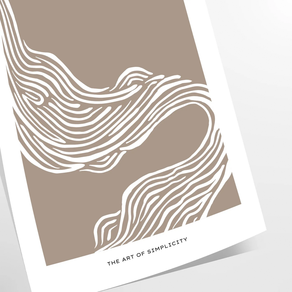 Abstract boho art featuring unique shapes in earthy tones