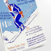 A ski scene with snowy slopes and blue skies - as a rolled, unframed print