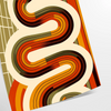 Midcentury-style illustration of a snake in orange and red tones - as a rolled, unframed print