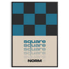 Abstract square shapes in black and brown tones - in a black frame