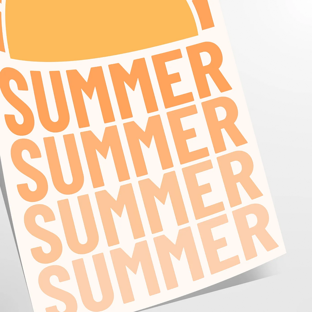 Abstract graphic art with warm browns and yellows, evoking summer vibes