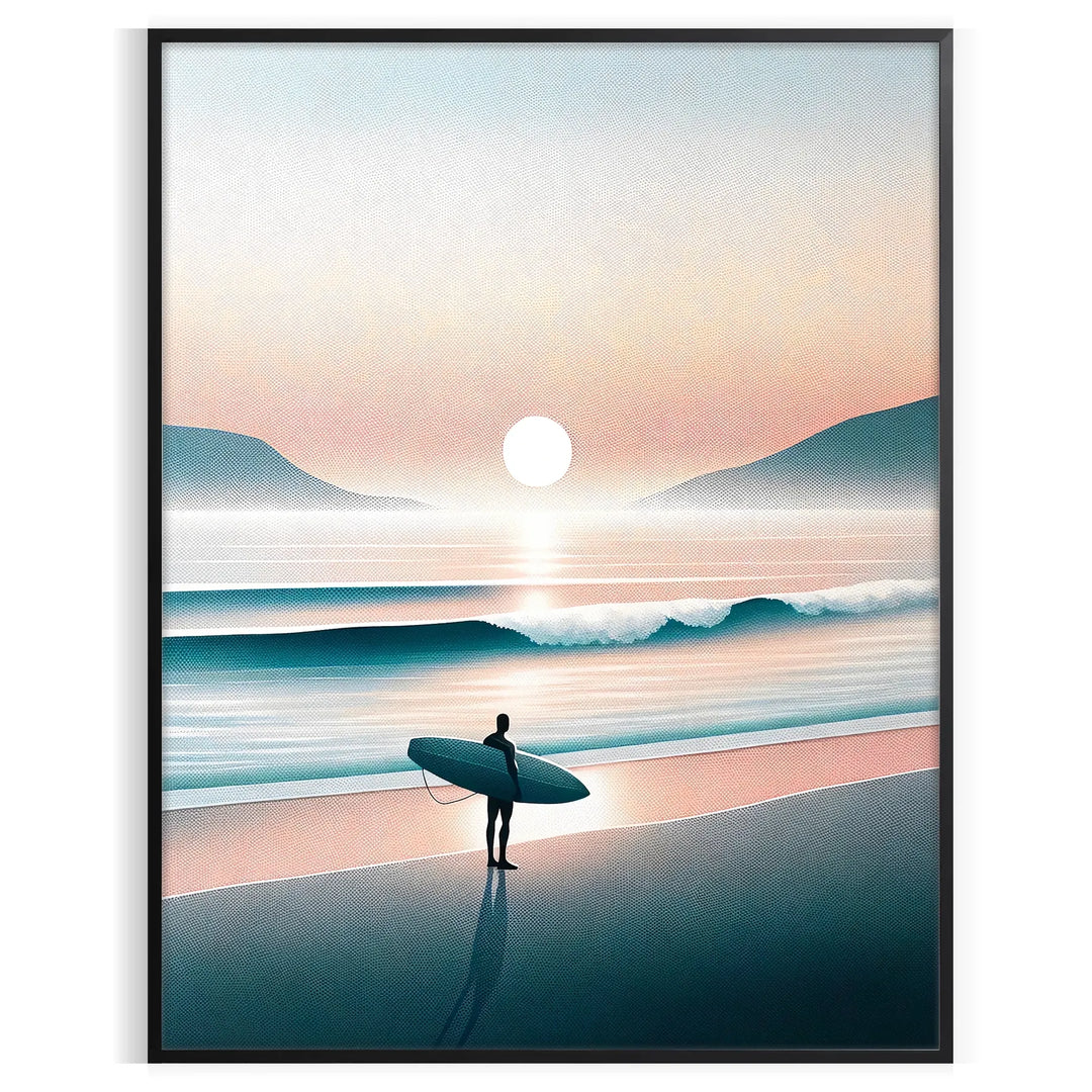 Dynamic waves in orange and gray, depicting a surf scene