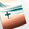 Dynamic waves in orange and green, capturing surf energy - as a rolled, unframed print