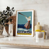 A scenic view of Värmland, Sweden with lush green landscapes and gray skies - styled on a counter with eucalyptus and a bowl of lemons
