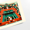 Art Deco style illustration of tennis players at Roland Garros, Paris - as a rolled, unframed print