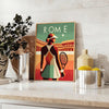 A tennis player in action, wearing a red and white outfit, set against a green court. - styled on a counter with eucalyptus and a bowl of lemons