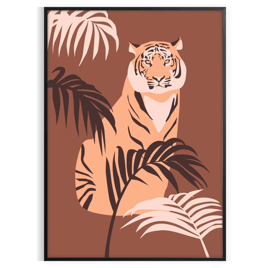 A stylized tiger in gray and green tones, showcasing its fierce expression.